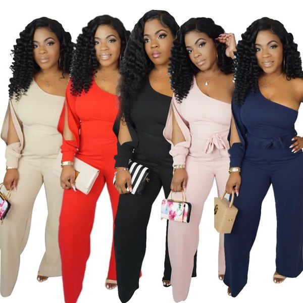 clubwear bodysuit women rompers womens jumpsuit off the shoulder wide leg overalls, Black;white
